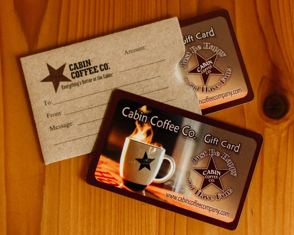 Cabin Coffee gift cards featured in best gifts for coffee lovers guide
